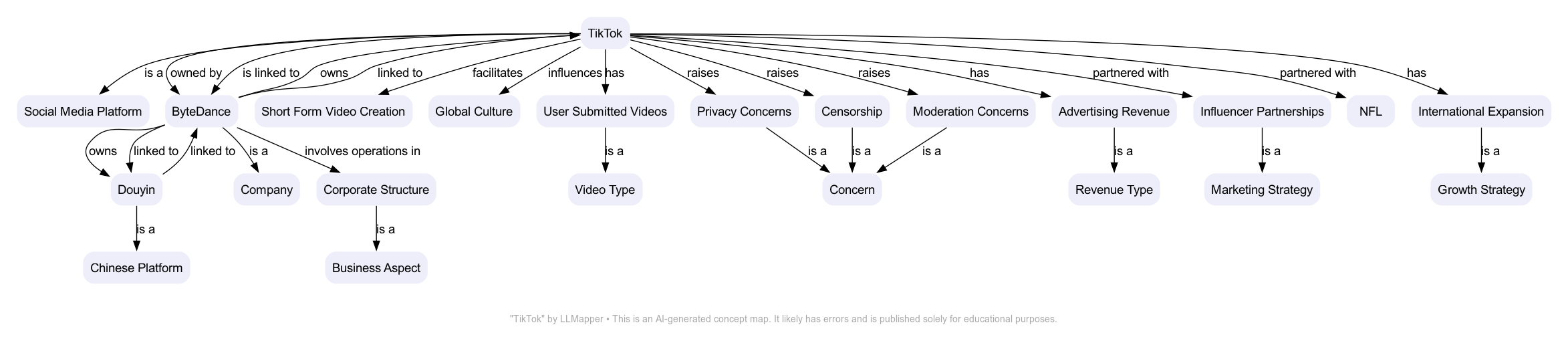 TikTok concept map